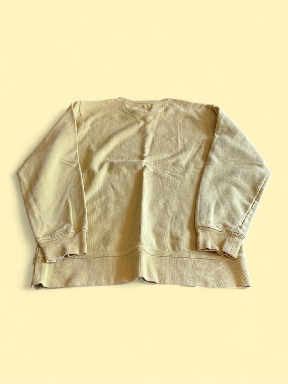 Stussy Butternut Yellow Embroidered Logo Sweatshirt Men’s L - Picture 5 of 8